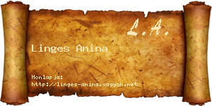 Linges Anina névjegykártya